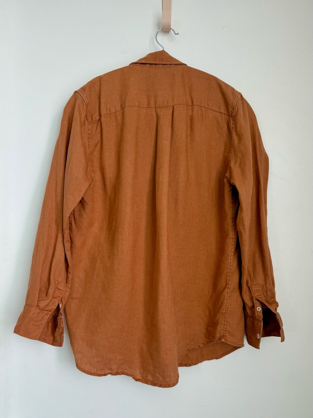 Quince Linen Women's Button-Down Shirt, Terracotta Small - Picture 2 of 5
